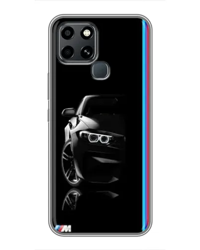 Чехол для Infinix Smart 6 с картинкой «Силуэт BMW в темноте»