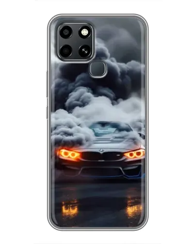Чехол для Infinix Smart 6 с картинкой «BMW в дыму»