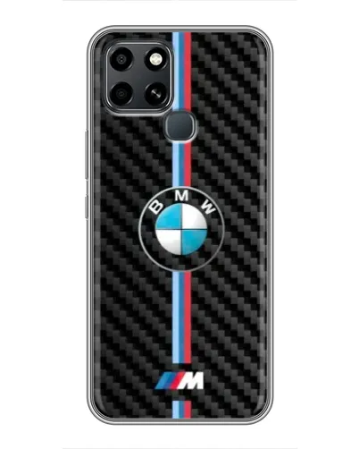 Чехол для Infinix Smart 6 с картинкой «Эмблема BMW и карбон»