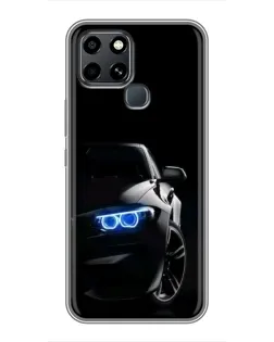 Чехол для Infinix Smart 6 с картинкой «BMW — ночной взгляд»