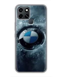 Чехол для Infinix Smart 6 с картинкой «Логотип BMW — лед»