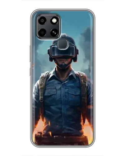 Чехол для Infinix Smart 6 с картинкой «PUBG — реалистичный герой»