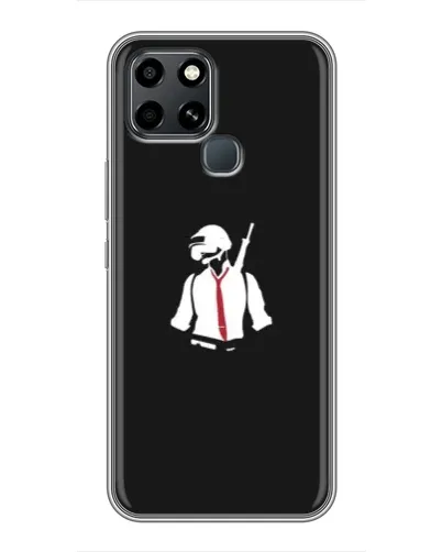 Чехол для Infinix Smart 6 с картинкой «PUBG — силуэт воина»