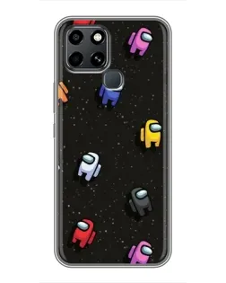 Чехол для Infinix Smart 6 с картинкой «Космический паттерн Among Us»