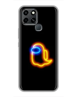 Чехол для Infinix Smart 6 с картинкой «Among Us неоновое сияние»
