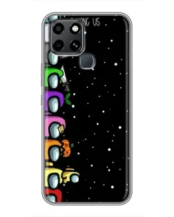 Чехол для Infinix Smart 6 с картинкой «Команда Among Us»