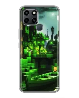 Чехол для Infinix Smart 6 с картинкой «Minecraft лесной пейзаж»