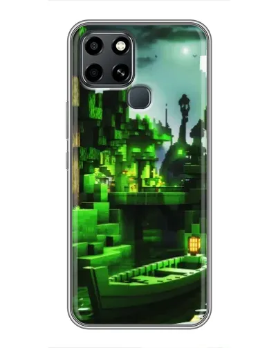 Чехол для Infinix Smart 6 с картинкой «Minecraft лесной пейзаж»