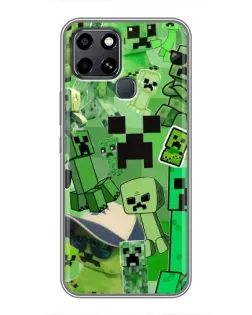Чехол для Infinix Smart 6 с картинкой «Криперы Minecraft»