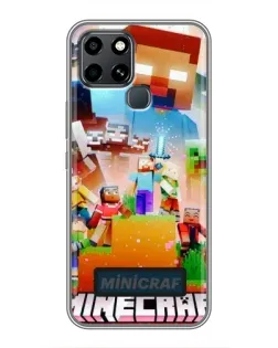 Чехол для Infinix Smart 6 с картинкой «Minecraft герои игры»