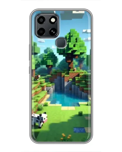 Чехол для Infinix Smart 6 с картинкой «Minecraft летний день»