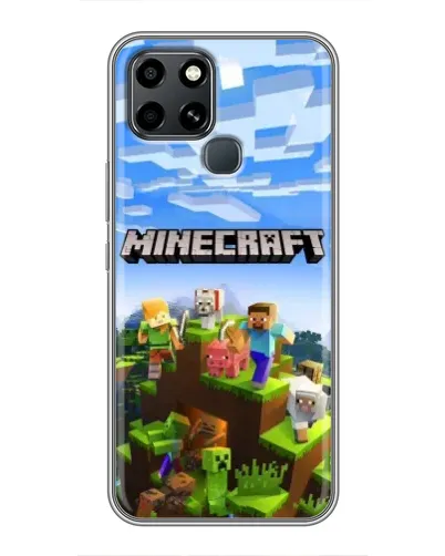Чехол для Infinix Smart 6 с картинкой «Minecraft классический мир»