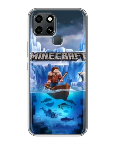 Чехол для Infinix Smart 6 с картинкой «Minecraft ледяной мир»