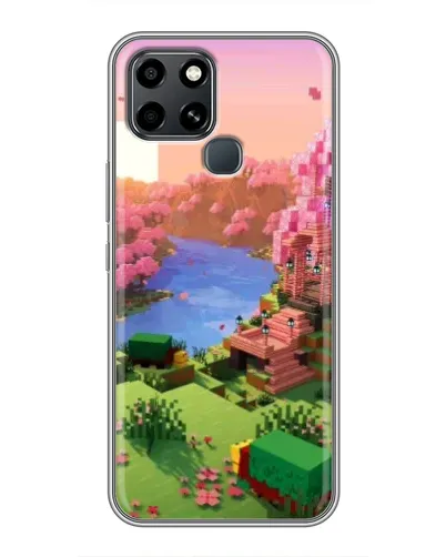 Чехол для Infinix Smart 6 с картинкой «Розовое дерево Minecraft»