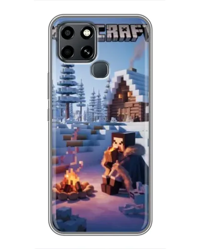 Чехол для Infinix Smart 6 с картинкой «Зимний Minecraft»