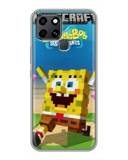 Чехол для Infinix Smart 6 с картинкой «Губка Боб Minecraft» Чехол для Infinix Smart 6 с картинкой «Губка Боб Minecraft»