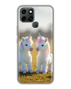 Чехол для Infinix Smart 6 с картинкой «Пара единорогов»