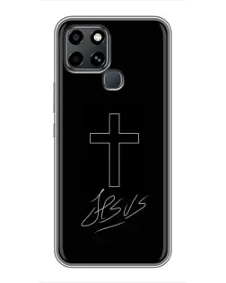 Чехол для Infinix Smart 6 с картинкой «Графический крест Jesus»