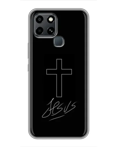 Чехол для Infinix Smart 6 с картинкой «Графический крест Jesus» Чехол для Infinix Smart 6 с картинкой «Графический крест Jesus»