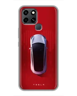 Чехол для Infinix Smart 6 с картинкой «Tesla Top View»
