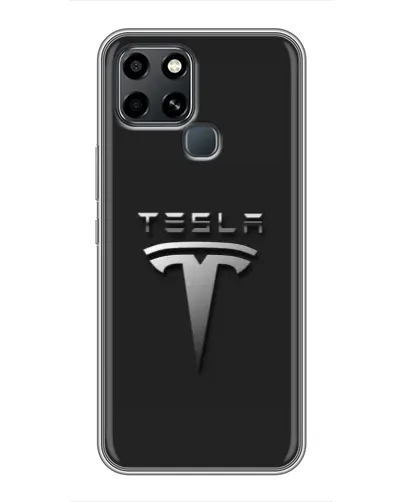 Чохол для Infinix Smart 6 з картинкою «Сталевий логотип Tesla»