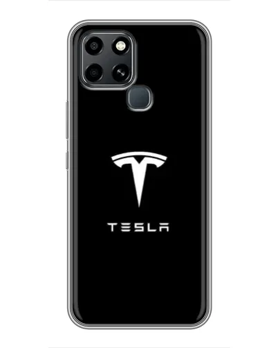 Чохол для Infinix Smart 6 з картинкою «Tesla White Logo»