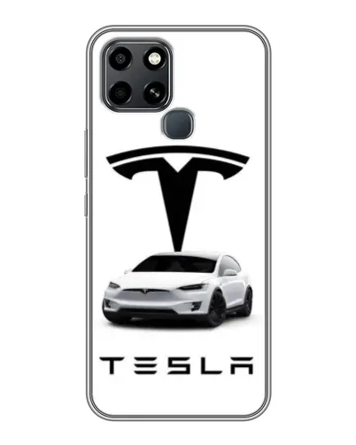 Чохол для Infinix Smart 6 з картинкою «Tesla White Style»