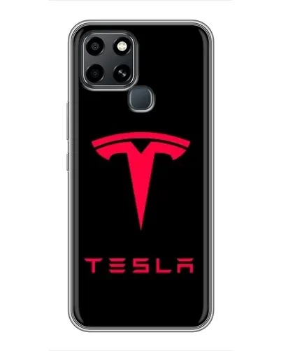 Чохол для Infinix Smart 6 з картинкою «Tesla Red Logo»