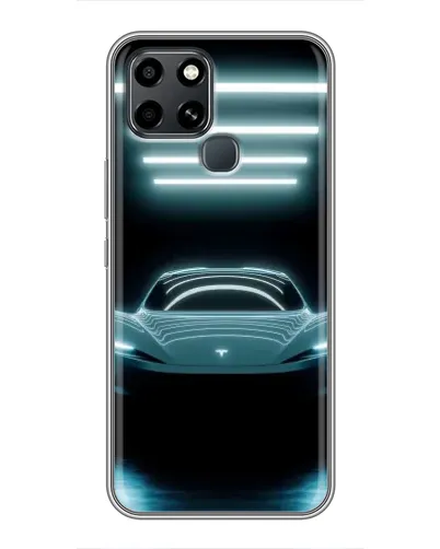 Чохол для Infinix Smart 6 з картинкою «Tesla в неоні»