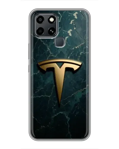 Чохол для Infinix Smart 6 з картинкою «Мармурова Tesla Gold»