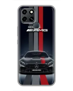Чехол для Infinix Smart 6 с картинкой «Mercedes — белый карбон»