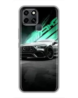 Чехол для Infinix Smart 6 с картинкой «Темный Mercedes AMG»