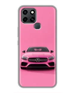 Чехол для Infinix Smart 6 с картинкой «Розовый Mercedes AMG»