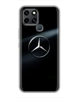 Чехол для Infinix Smart 6 с картинкой «Mercedes на металле»