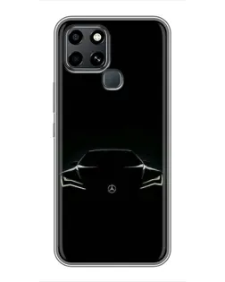 Чехол для Infinix Smart 6 с картинкой «Mercedes — силуэт авто»