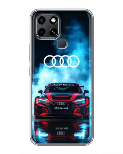 Чехол для Infinix Smart 6 с картинкой «Audi Sport — неон»