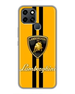 Чехол для Infinix Smart 6 с картинкой «Lamborghini Stripe желтый»