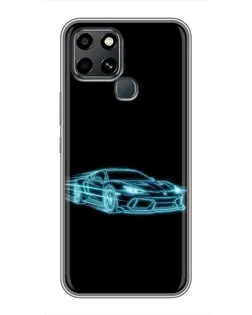 Чехол для Infinix Smart 6 с картинкой «Неоновый контур Lamborghini» Чехол для Infinix Smart 6 с картинкой «Неоновый контур Lamborghini»