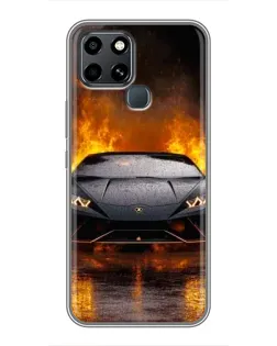 Чехол для Infinix Smart 6 с картинкой «Lamborghini в огне» Чехол для Infinix Smart 6 с картинкой «Lamborghini в огне»