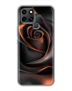 Чехол для Infinix Smart 6 с картинкой «Шелковая черная роза»