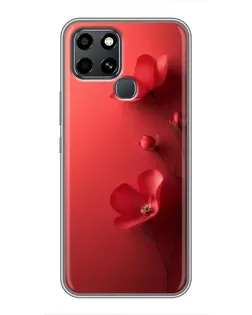 Чехол для Infinix Smart 6 с картинкой «Маковые соцветия»