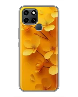 Чехол для Infinix Smart 6 с картинкой «Золотые лепестки»