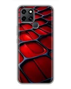 Чехол для Infinix Smart 6 с картинкой «Красная глянцевая сетка» Чехол для Infinix Smart 6 с картинкой «Красная глянцевая сетка»