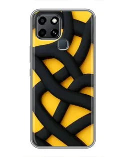 Чехол для Infinix Smart 6 с картинкой «Черное желтое переплетение» Чехол для Infinix Smart 6 с картинкой «Черное желтое переплетение»