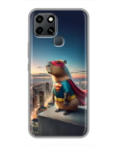 Чехол для Infinix Smart 6 с картинкой «Капи-мен супергерой»