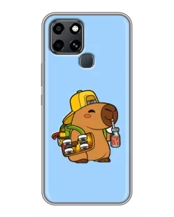 Чехол для Infinix Smart 6 с картинкой «Капибара на скейте»