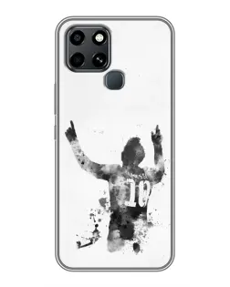 Чехол для Infinix Smart 6 с картинкой «Черно-белый силуэт Месси» Чехол для Infinix Smart 6 с картинкой «Черно-белый силуэт Месси»