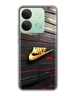 Чохол для Infinix Smart 7 HD з картинкою «Золотий Nike на металі» Чохол для Infinix Smart 7 HD з картинкою «Золотий Nike на металі»