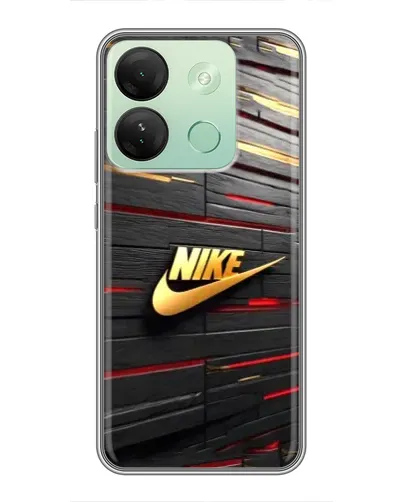 Чохол для Infinix Smart 7 HD з картинкою «Золотий Nike на металі» Чохол для Infinix Smart 7 HD з картинкою «Золотий Nike на металі»