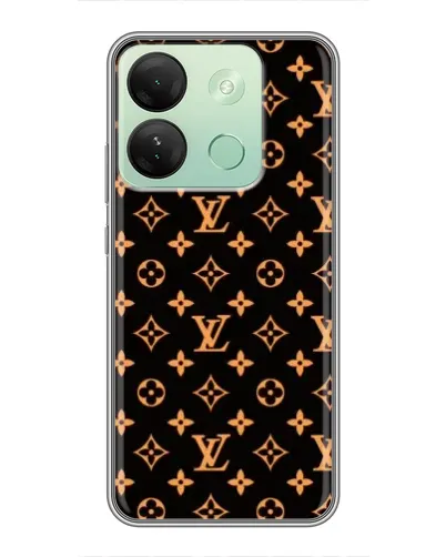 Чехол для Infinix Smart 7 HD с картинкой «Золотая монограмма LV»